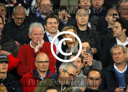 Eindhoven 18 april 2015
PSV_ Heerneveen 4-1 . Psv kampioen. Pieter v d Hoogenband en zijn nieuwe vriendin Marie JosÃ© Crooijmans verliefd op de tribune.