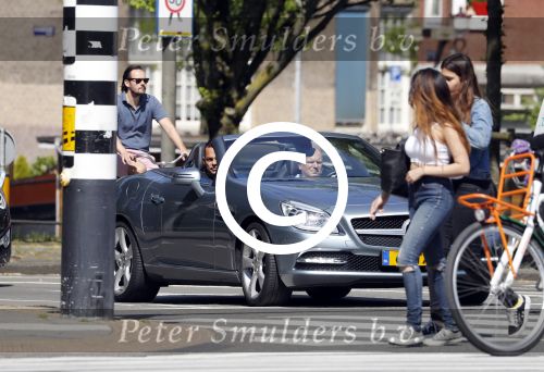 Amsterdam 13 mei 2016
Evert Santegoeds met partner Robert Halewijn in Mercedes cabrio.