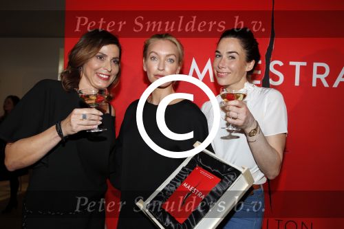 Amsterdam 22 april 2016 
Boekpresentatie Maestra met  Heleen van Royen, schrijfster Lisa Hilton en Halina Reijn.