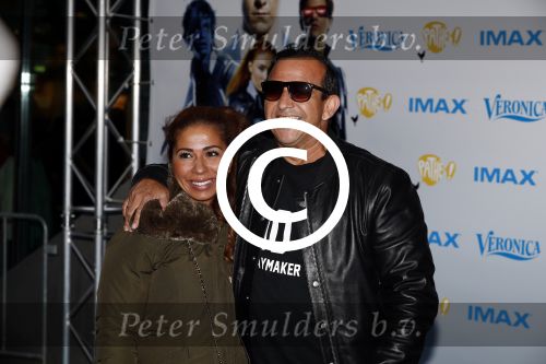 Amsterdam 18 mei 2016
Premiere X men in pathe arena. najib Amhali met vrouw Niama