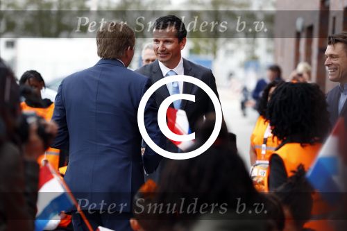 Amsterdam 22 april 2016
Koning Willem Alexander en Koningin Maxima bij de opening van de koningsspelen in Amsterdam.
Richard Krajicek vangt ze op en Johnny de Mol doet de presentatie.