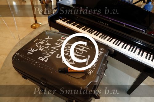 Amsterdam 17 mei 2016
Selwyn Senatori beschildert een piano waarop Xander de Buisonje speelt .
De opbrengst is voor dance4life.
Event was in het Hilton hotel.