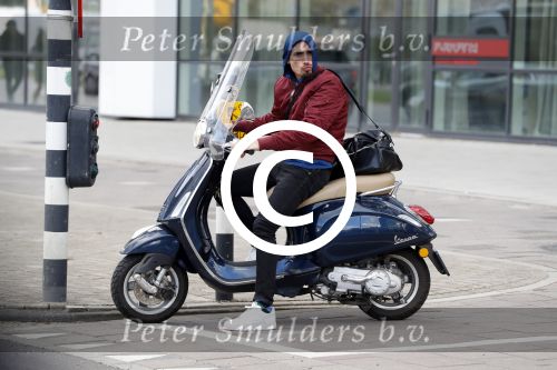 Amsterdam 13 april 2017 
Daniel de Ridder op zijn vespa scooter