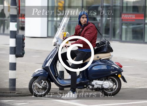 Amsterdam 13 april 2017 
Daniel de Ridder op zijn vespa scooter