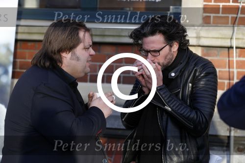 Amsterdam 9 mei 2017
De Jakhalzen Erik Dijkstra en Frank Evenblij tijdens opnames voor hun programma