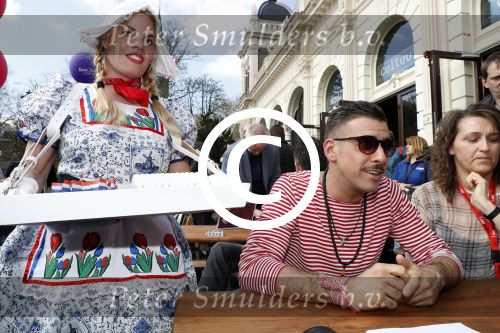 Amsterdam 8 april 2017 
Og3ne en andere deelnemers aan het songfestival in vondelpark CS . Francesco Gabbani