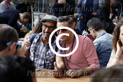 Amsterdam 8 april 2017 
Og3ne en andere deelnemers aan het songfestival in vondelpark CS . Francesco Gabbani