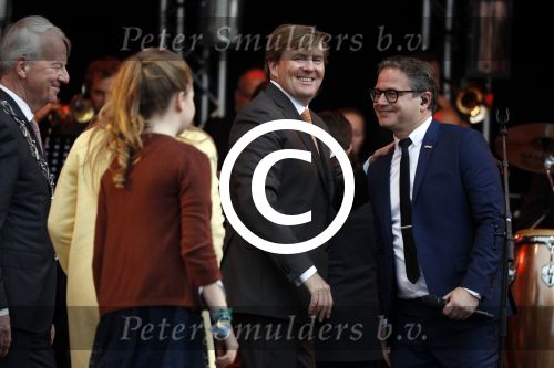 Tilburg 27 april 2017
Koningsdag in Tilburg. 
Guus Meeuwis en Koning Willem Alexander
