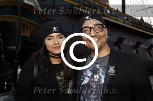 Amsterdam 22 mei 2017 
Premiere pirates off the carabien in het scheepvaartmuseum. Jorgen Raymann met zijn dochter
