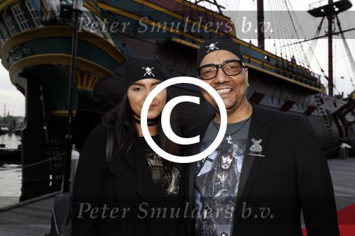 Amsterdam 22 mei 2017 
Premiere pirates off the carabien in het scheepvaartmuseum. Jorgen Raymann met zijn dochter