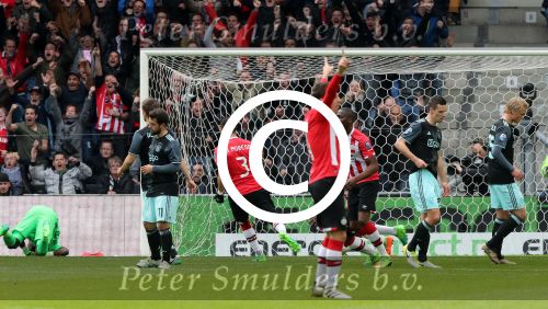 Eindhoven,23 April 2017 PSV-AJAX Seizoen 2016/2017, eindstand 1-0
Blijdschap bij Jurgen Locadia na een mooie vrije trap waardoor de stand op 1-0 komt