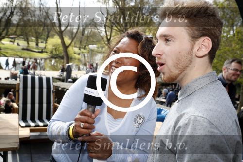 Amsterdam 8 april 2017 
Og3ne en andere deelnemers aan het songfestival in vondelpark CS . 
Justine Pelmelay