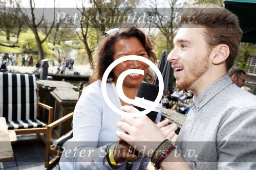 Amsterdam 8 april 2017 
Og3ne en andere deelnemers aan het songfestival in vondelpark CS . 
Justine Pelmelay