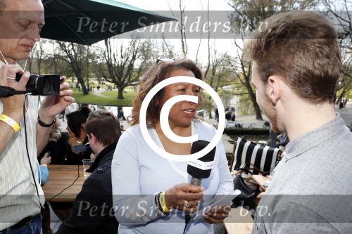 Amsterdam 8 april 2017 
Og3ne en andere deelnemers aan het songfestival in vondelpark CS . 
Justine Pelmelay