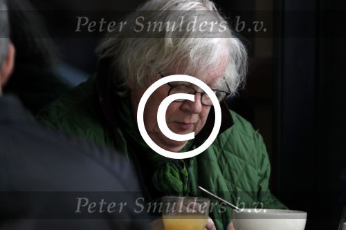 Amsterdam 8 april 2017 
Rudi Fuchs op terras.