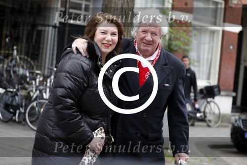 Amsterdam 29 april 2017  
Willibrord Frequin met vriendin op straat in Amsterdam