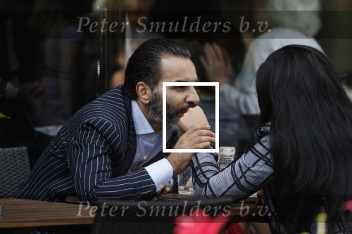 Amsterdam 22 april 2018
Amanda Balk met haar verloofde Stavros en dochter op terras.