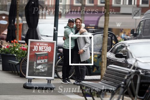 Amsterdam 11 april 2018
Andre Hazes jr met beste vriend Djarno Hofland op de cornelis schuytstraat. Bas Smit