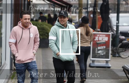 Amsterdam 11 april 2018
Andre Hazes jr met beste vriend Djarno Hofland op de cornelis schuytstraat