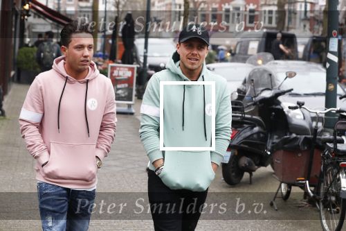 Amsterdam 11 april 2018
Andre Hazes jr met beste vriend Djarno Hofland op de cornelis schuytstraat