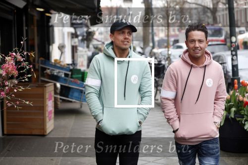 Amsterdam 11 april 2018
Andre Hazes jr met beste vriend Djarno Hofland op de cornelis schuytstraat