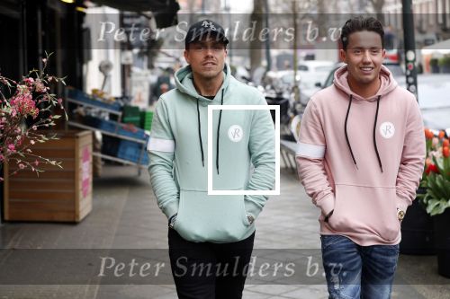 Amsterdam 11 april 2018
Andre Hazes jr met beste vriend Djarno Hofland op de cornelis schuytstraat