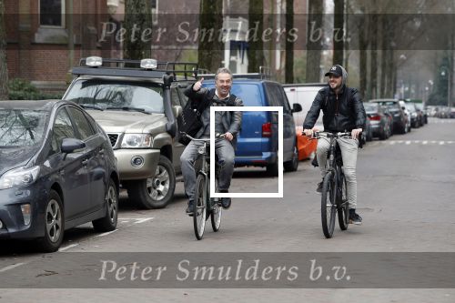 Amsterdam 11 april 2018
Bart Bosch met een kennis op de fiets in Amsterdam