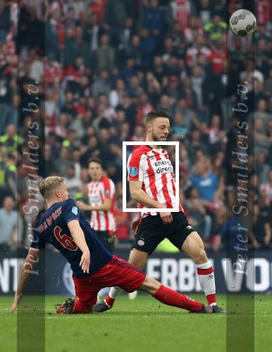 Eindhoven, 15 April 2018
PSV-AJAX, eindstand 3-0 en Landskampioen Seizoen 2017-2018
Bart Ramselaar en Donny v d Beek in duel