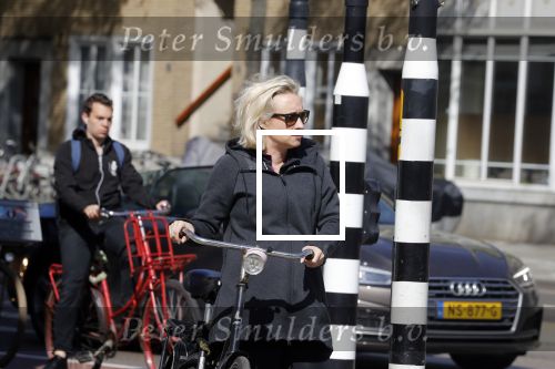 Amsterdam 23 april 2018
Eva Jinek ( zwanger ) gaat met de fiets sporten.
