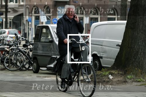 Amsterdam 10 april 2018
Henk Spaan bellend op de fiets in Amsterdam