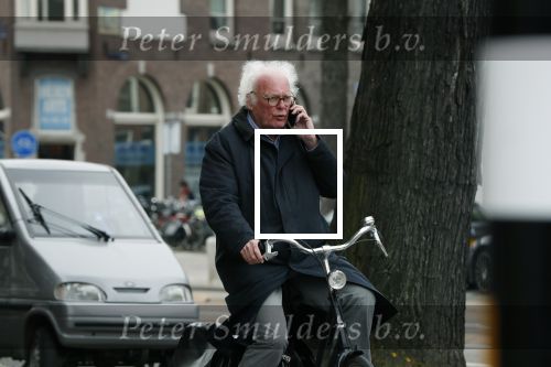 Amsterdam 10 april 2018
Henk Spaan bellend op de fiets in Amsterdam