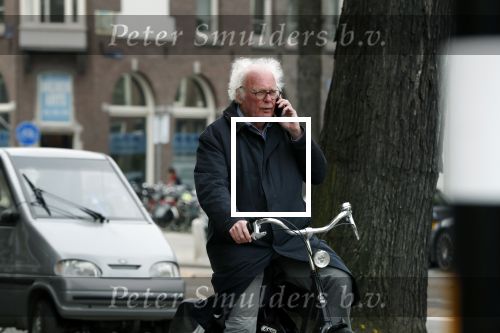 Amsterdam 10 april 2018
Henk Spaan bellend op de fiets in Amsterdam