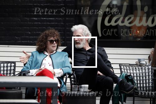 Amsterdam 11 april 2018
Henriette Tol met partner Rob Snoek op terras