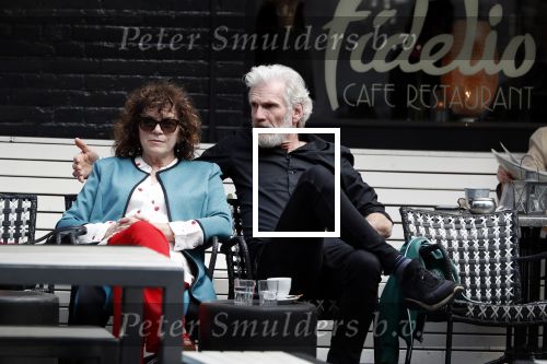 Amsterdam 11 april 2018
Henriette Tol met partner Rob Snoek op terras