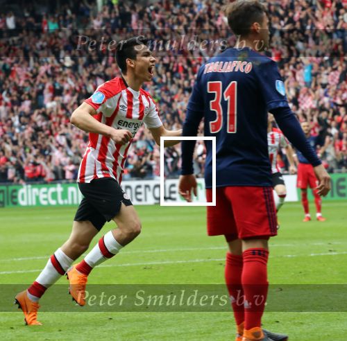 Eindhoven, 15 April 2018
PSV-AJAX, eindstand 3-0 en Landskampioen Seizoen 2017-2018
Hirving Lozano