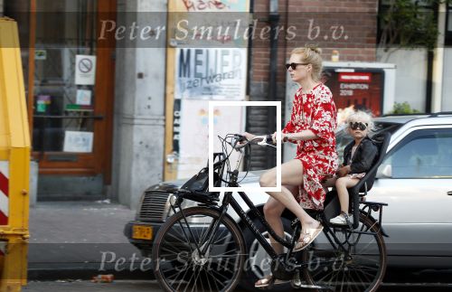 Amsterdam 7 mei 2018
Jolanda v d Berg met dochter op de fiets