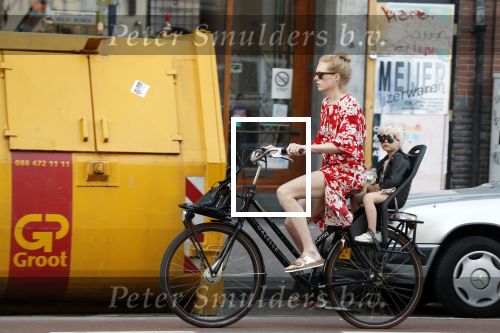 Amsterdam 7 mei 2018
Jolanda v d Berg met dochter op de fiets