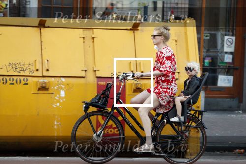 Amsterdam 7 mei 2018
Jolanda v d Berg met dochter op de fiets