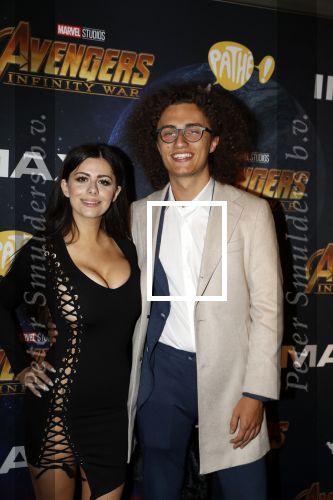 Amsterdam 24 april 2018
Premiere Avengers in pathe Arena. Jordi van den Bussche (kwebbelkop) met zijn vriendin Azzyland