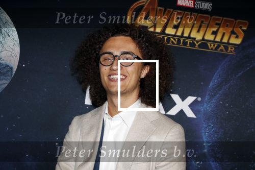 Amsterdam 24 april 2018
Premiere Avengers in pathe Arena. Jordi van den Bussche (kwebbelkop) met zijn vriendin Azzyland