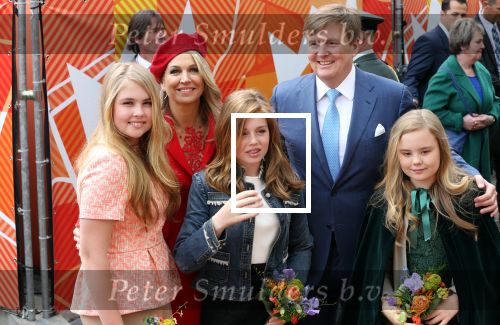 Groningen 27 april 2018
Koningsdag in Groningen met Koning Willem Alexander Koningin Maxima Prinses Amalia Prinses Alexia en Prinses Ariane
