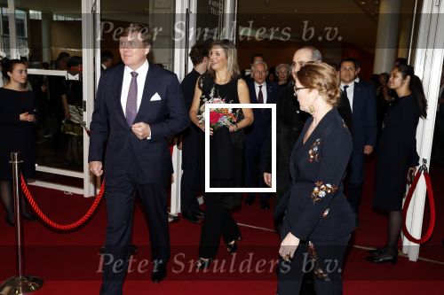 Amsterdam 18 april 2018
 Koning Willem-Alexander en koningin Maxima wonen de premiere bij van Gurre-Lieder in de Nationale Opera & Ballet in de stopera.
