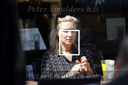 Hilversum 9 mei 2018 
Laurien Verstraten op etrras bij brasserie v Dam.