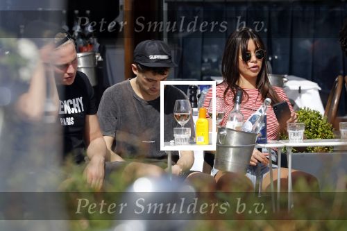 Amsterdam 19 april 2018
Lil Kleine met zijn vriendin jamie Vaes op terras bij George