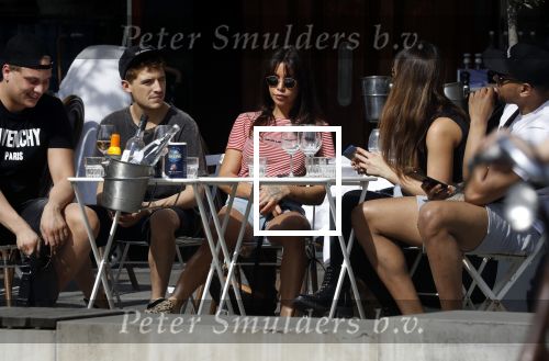 Amsterdam 19 april 2018
Lil Kleine met zijn vriendin jamie Vaes op terras bij George