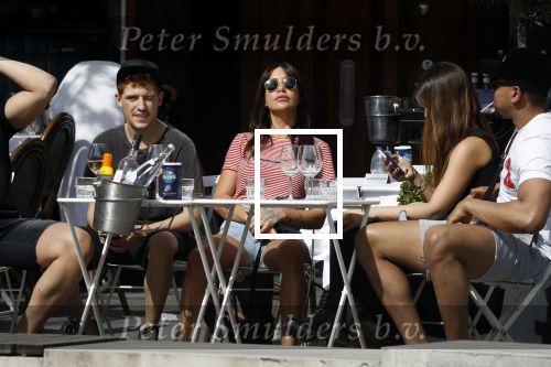 Amsterdam 19 april 2018
Lil Kleine met zijn vriendin jamie Vaes op terras bij George