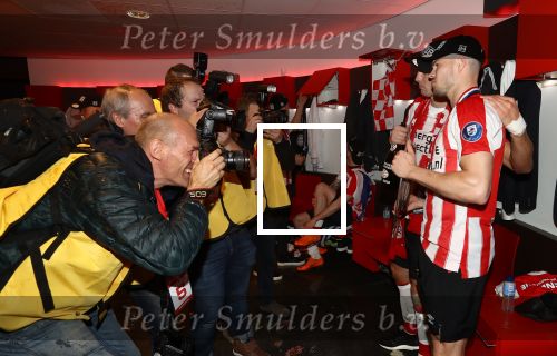 Eindhoven, 15 April 2018
PSV-AJAX, eindstand 3-0 en Landskampioen Seizoen 2017-2018
Marco v Ginkel
Marco v Ginkel en Sam Lammers