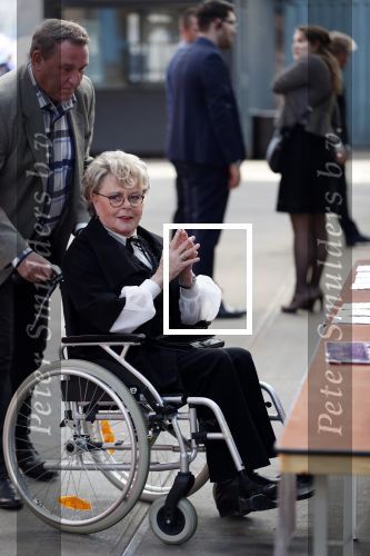 Amsterdam 16 april 2018
Marianne v Wijnkoop in rolstoel bij premiere The Purple color in NDSM loods