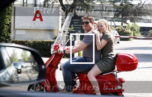 Amsterdam 22 april 2018
Martijn Krabbe met zijn dochter Michelle op de vespa scooter.
