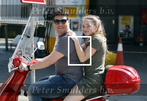 Amsterdam 22 april 2018
Martijn Krabbe met zijn dochter Michelle op de vespa scooter.